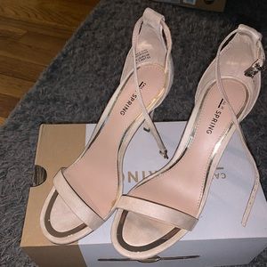 Call IT Spring Nude Thin Strap High Heel
